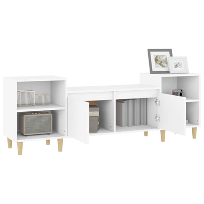 Tv-Meubel 160X35X55 Cm Bewerkt Hout Wit