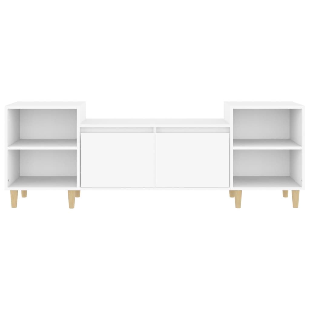 Tv-Meubel 160X35X55 Cm Bewerkt Hout Wit