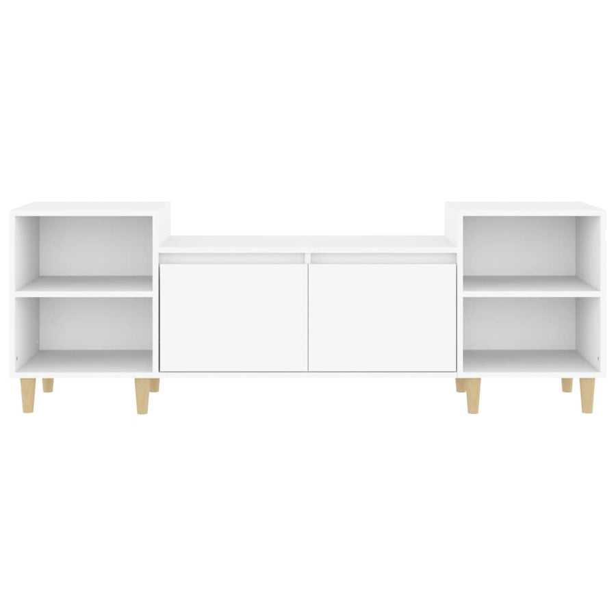 Tv-Meubel 160X35X55 Cm Bewerkt Hout Wit