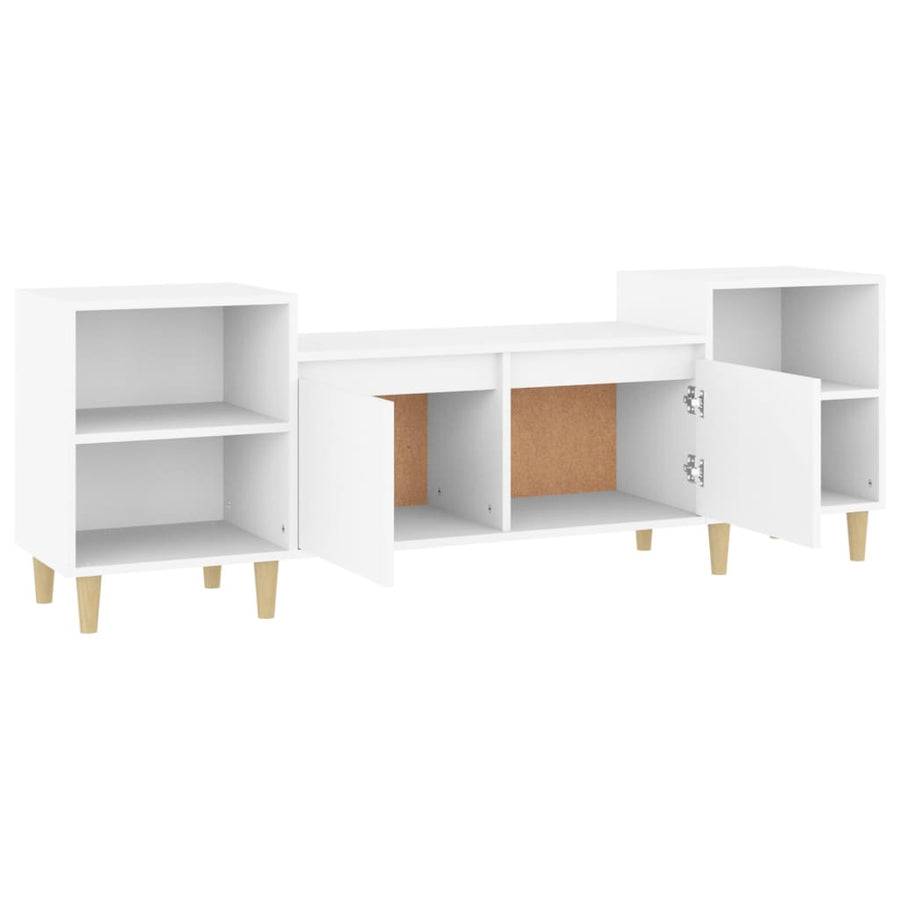 Tv-Meubel 160X35X55 Cm Bewerkt Hout Wit