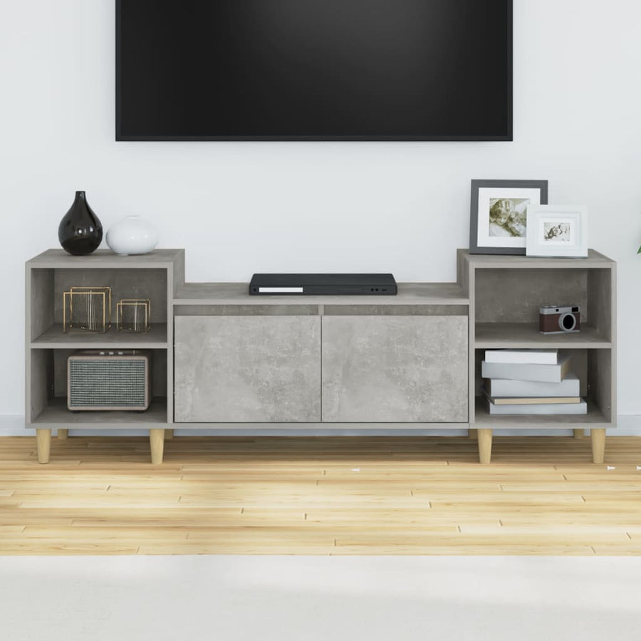 Tv-Meubel 60X35X55 Cm Bewerkt Hout Betongrijs