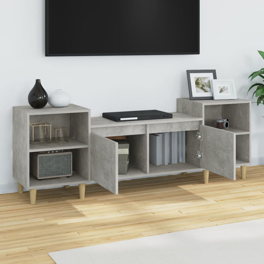 Tv-Meubel 60X35X55 Cm Bewerkt Hout Betongrijs