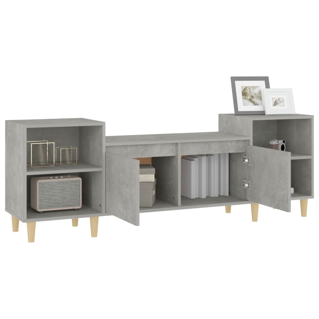 Tv-Meubel 60X35X55 Cm Bewerkt Hout Betongrijs