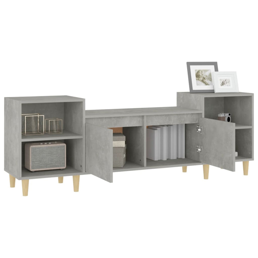 Tv-Meubel 60X35X55 Cm Bewerkt Hout Betongrijs