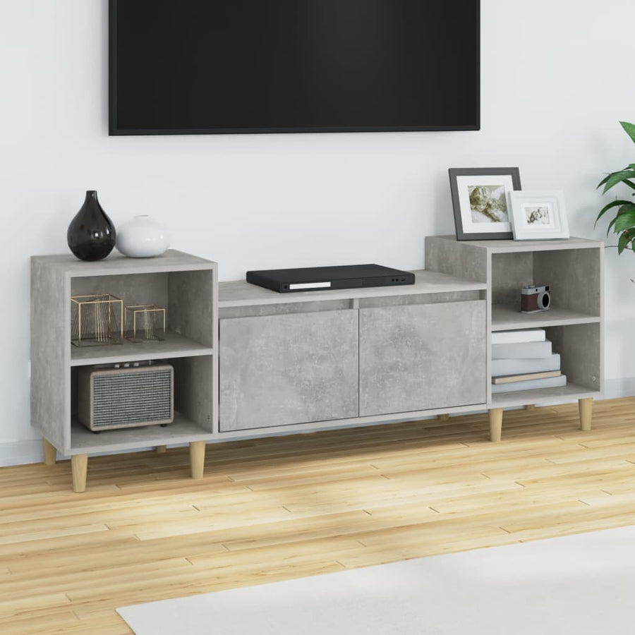 Tv-Meubel 60X35X55 Cm Bewerkt Hout Betongrijs