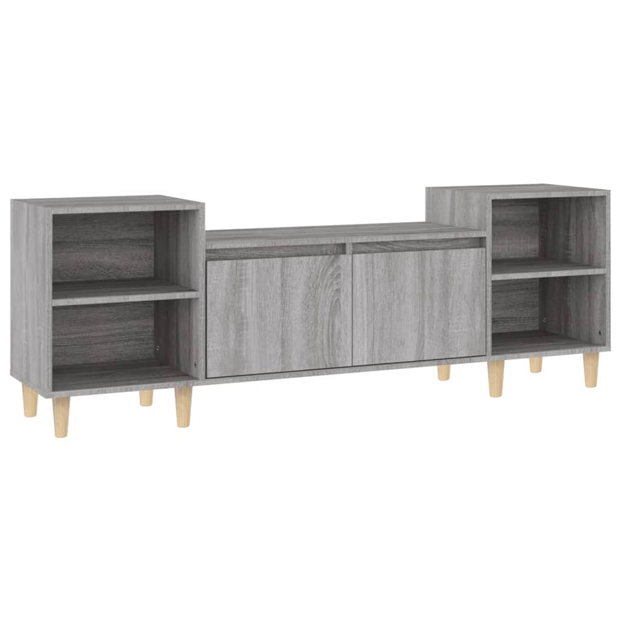 Tv-Meubel 60X35X55 Cm Bewerkt Hout Eikenkleurig Grijs sonoma