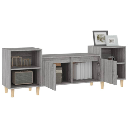 Tv-Meubel 60X35X55 Cm Bewerkt Hout Eikenkleurig Grijs sonoma