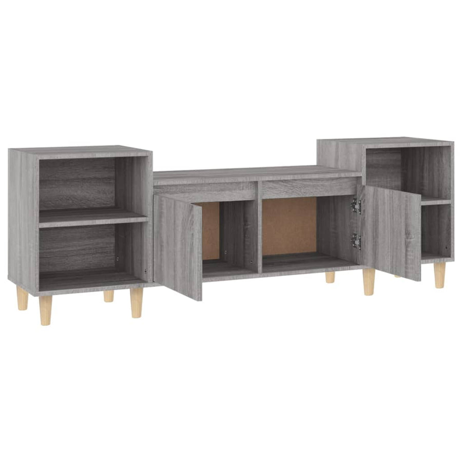 Tv-Meubel 60X35X55 Cm Bewerkt Hout Eikenkleurig Grijs sonoma