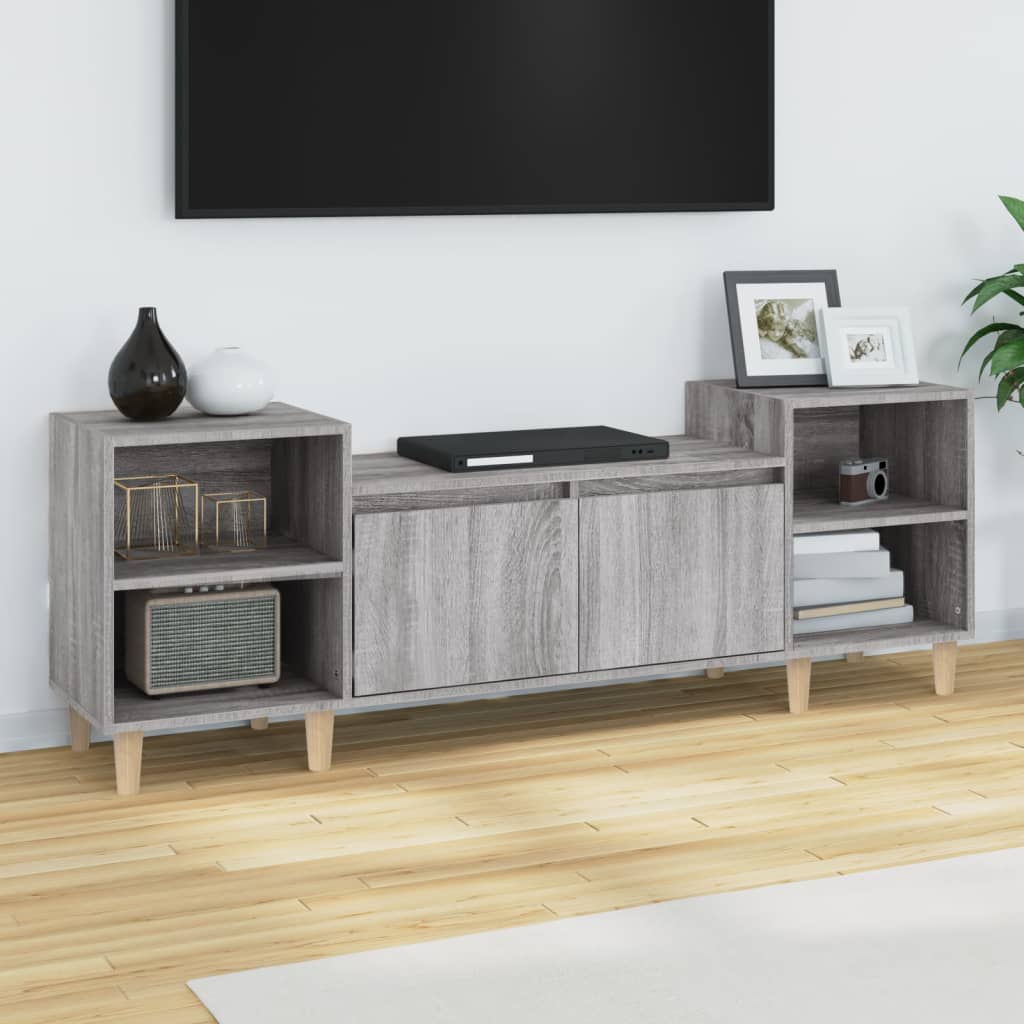 Tv-Meubel 60X35X55 Cm Bewerkt Hout Eikenkleurig Grijs sonoma