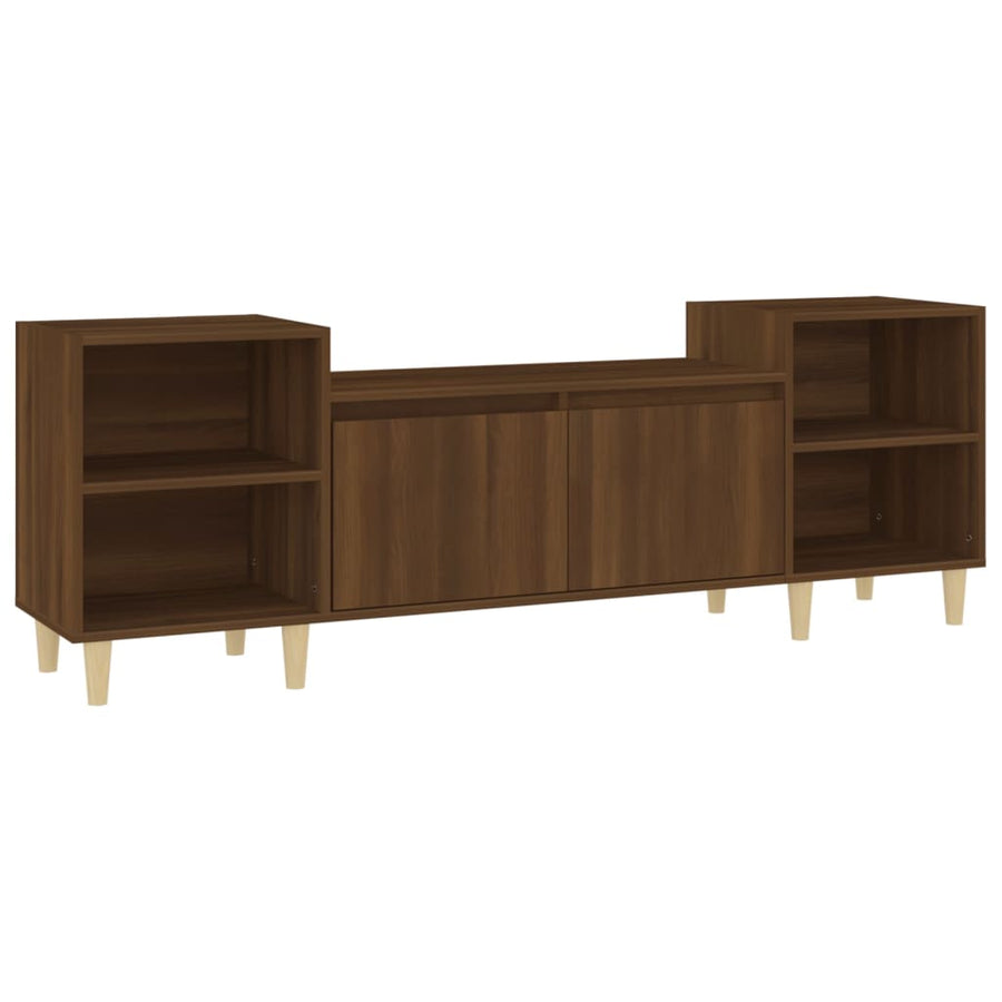 Tv-Meubel 60X35X55 Cm Bewerkt Hout Bruin Eikenkleur Bruineiken
