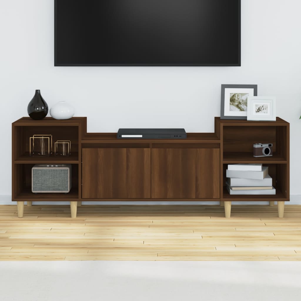 Tv-Meubel 60X35X55 Cm Bewerkt Hout Bruin Eikenkleur Bruineiken