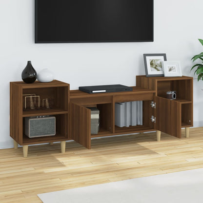 Tv-Meubel 60X35X55 Cm Bewerkt Hout Bruin Eikenkleur Bruineiken