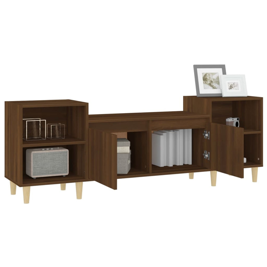 Tv-Meubel 60X35X55 Cm Bewerkt Hout Bruin Eikenkleur Bruineiken