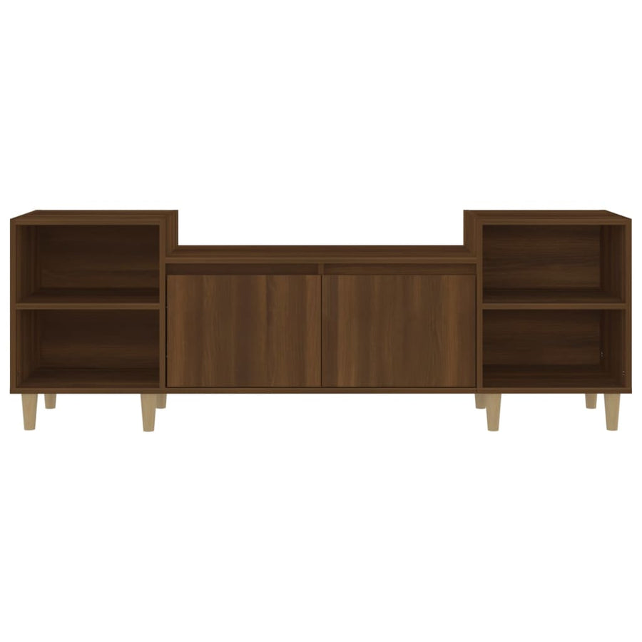 Tv-Meubel 60X35X55 Cm Bewerkt Hout Bruin Eikenkleur Bruineiken