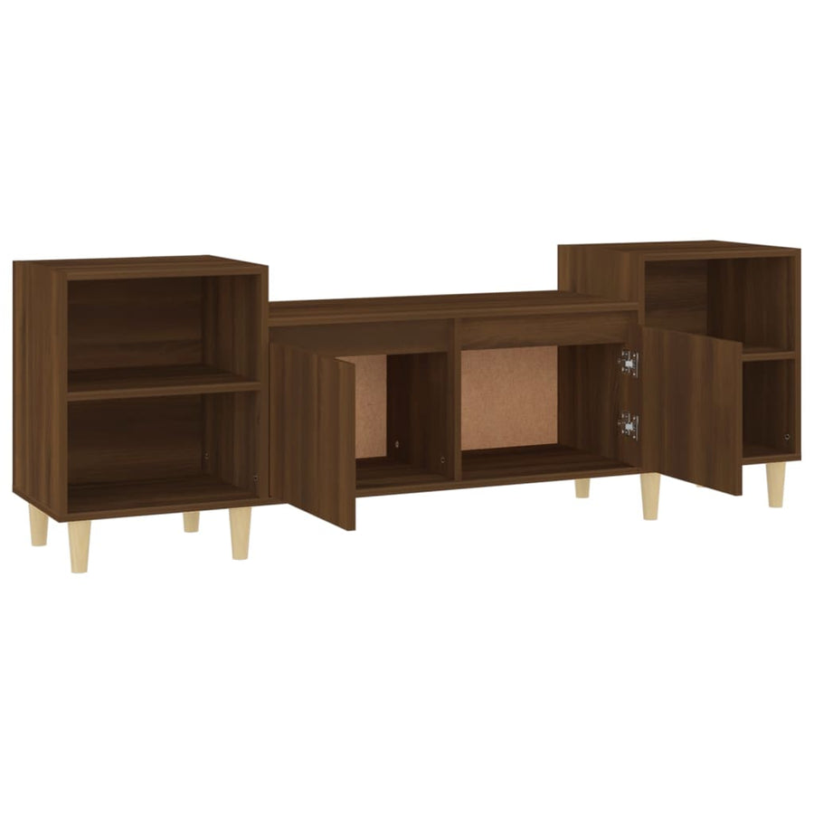 Tv-Meubel 60X35X55 Cm Bewerkt Hout Bruin Eikenkleur Bruineiken