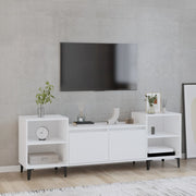 Tv-meubel 160x35x55 cm bewerkt hout wit wandmontage