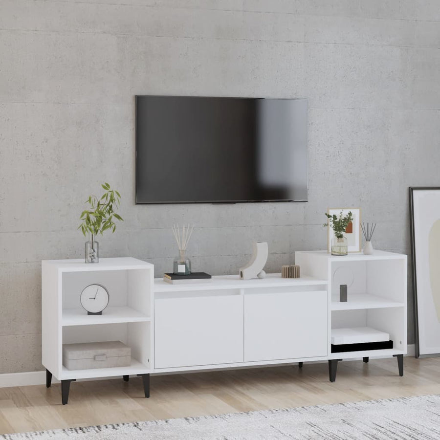 Tv-Meubel 60X35X55 Cm Bewerkt Hout Wit