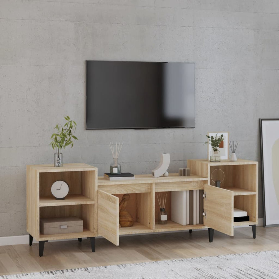 Tv-Meubel 60X35X55 Cm Bewerkt Hout Kleurig Sonoma eiken