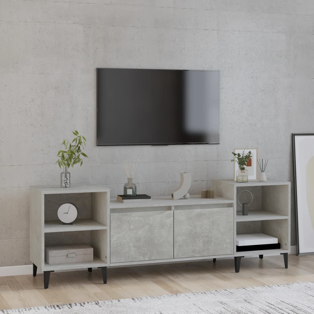 Tv-Meubel 60X35X55 Cm Bewerkt Hout Betongrijs