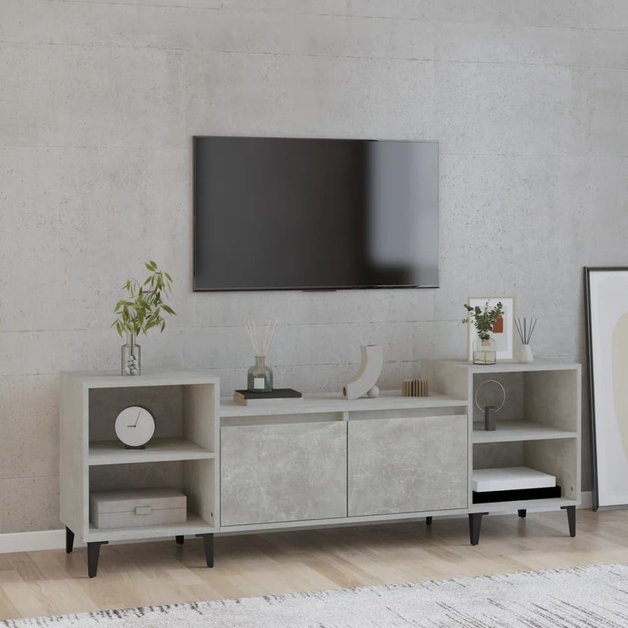 Tv-Meubel 60X35X55 Cm Bewerkt Hout Betongrijs