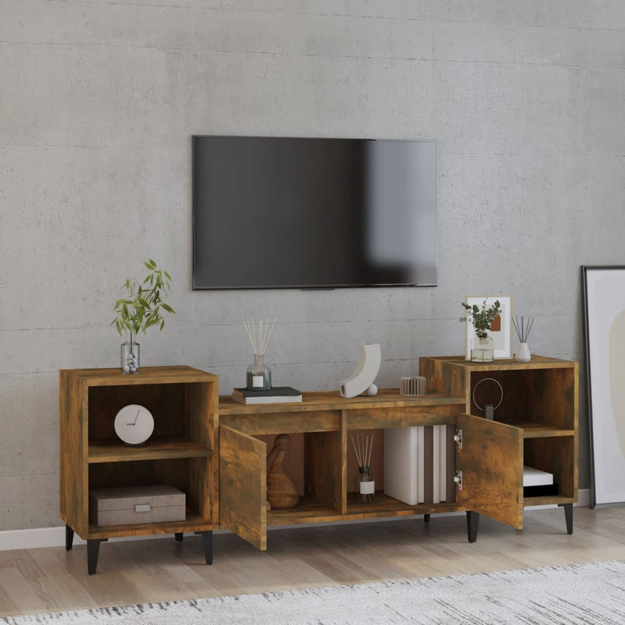 Tv-Meubel 60X35X55 Cm Bewerkt Hout Kleurig Gerookt eiken