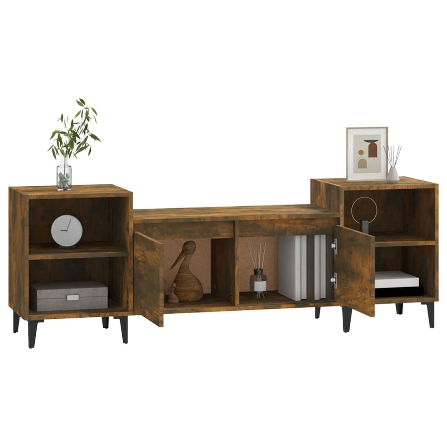 Tv-Meubel 60X35X55 Cm Bewerkt Hout Kleurig Gerookt eiken