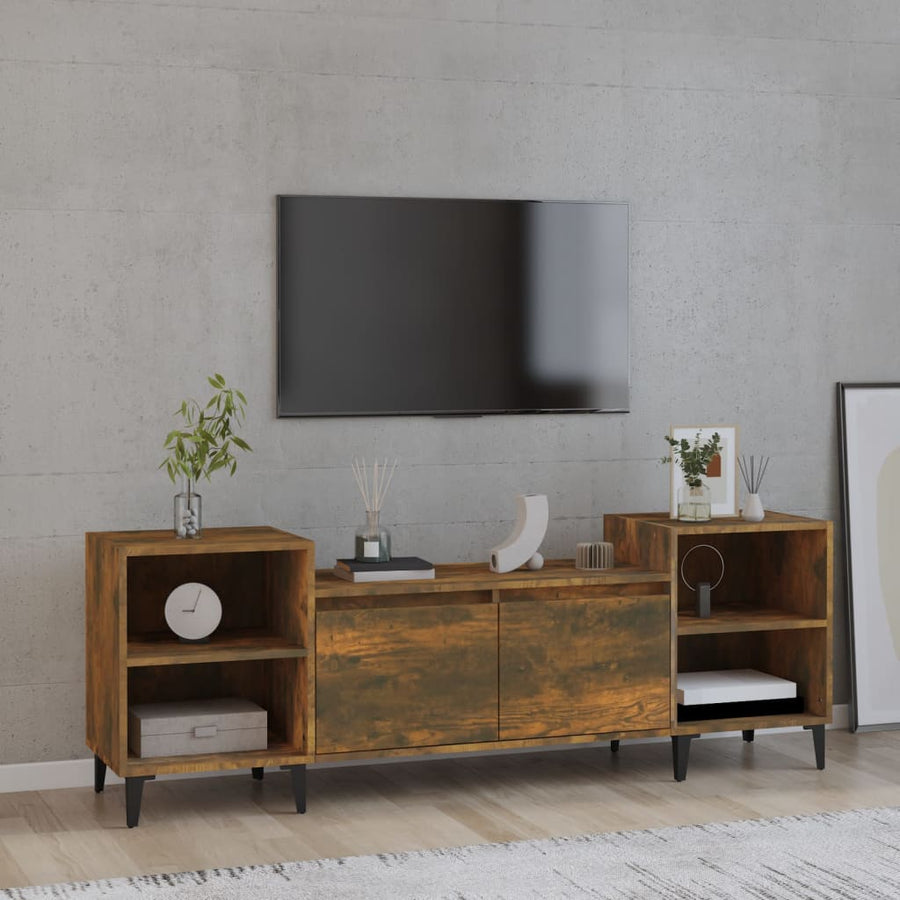 Tv-Meubel 60X35X55 Cm Bewerkt Hout Kleurig Gerookt eiken