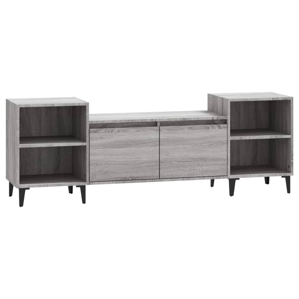 Tv-Meubel 60X35X55 Cm Bewerkt Hout Eikenkleurig Grijs sonoma