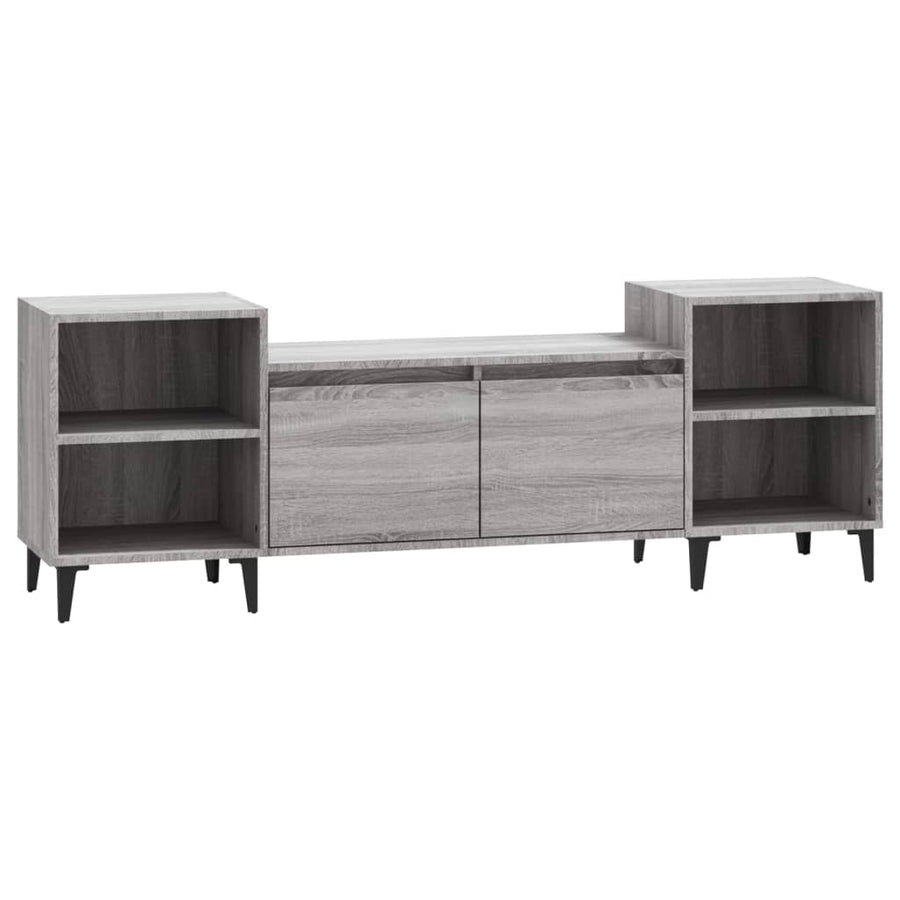 Tv-Meubel 60X35X55 Cm Bewerkt Hout Eikenkleurig Grijs sonoma