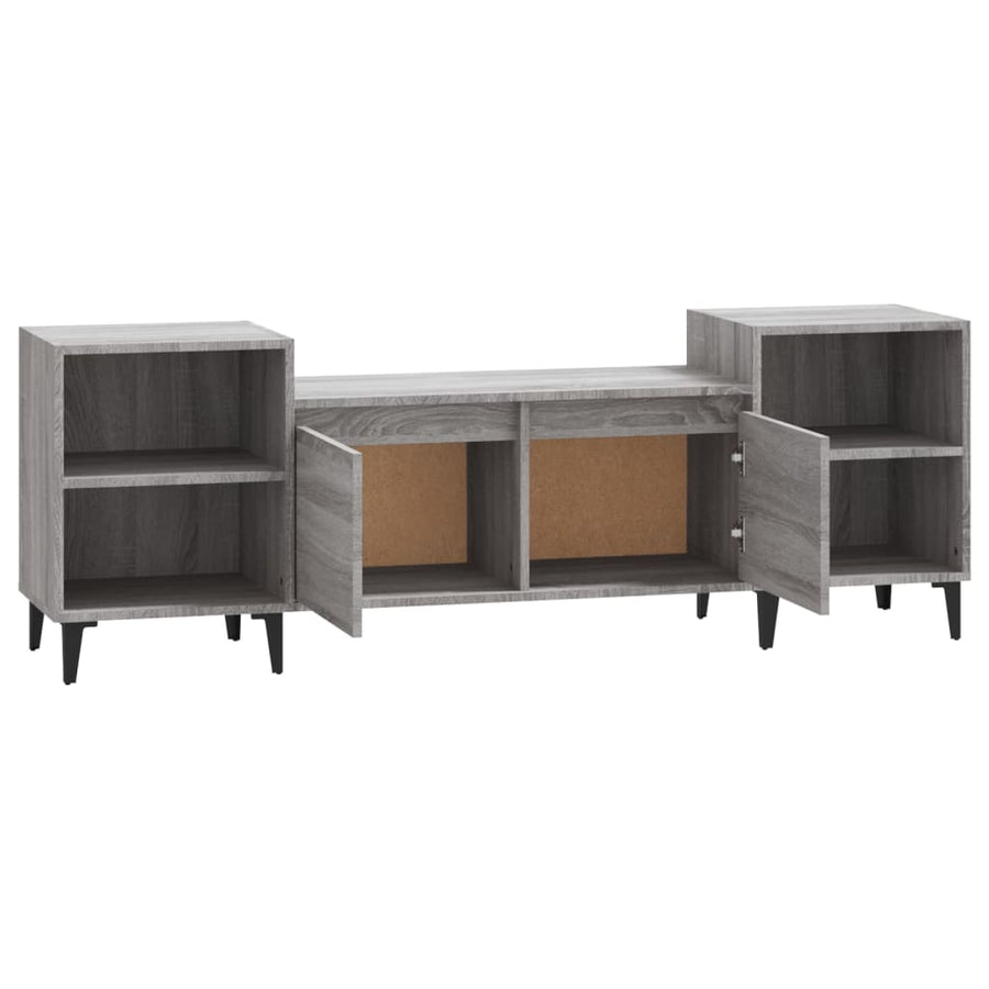 Tv-Meubel 60X35X55 Cm Bewerkt Hout Eikenkleurig Grijs sonoma