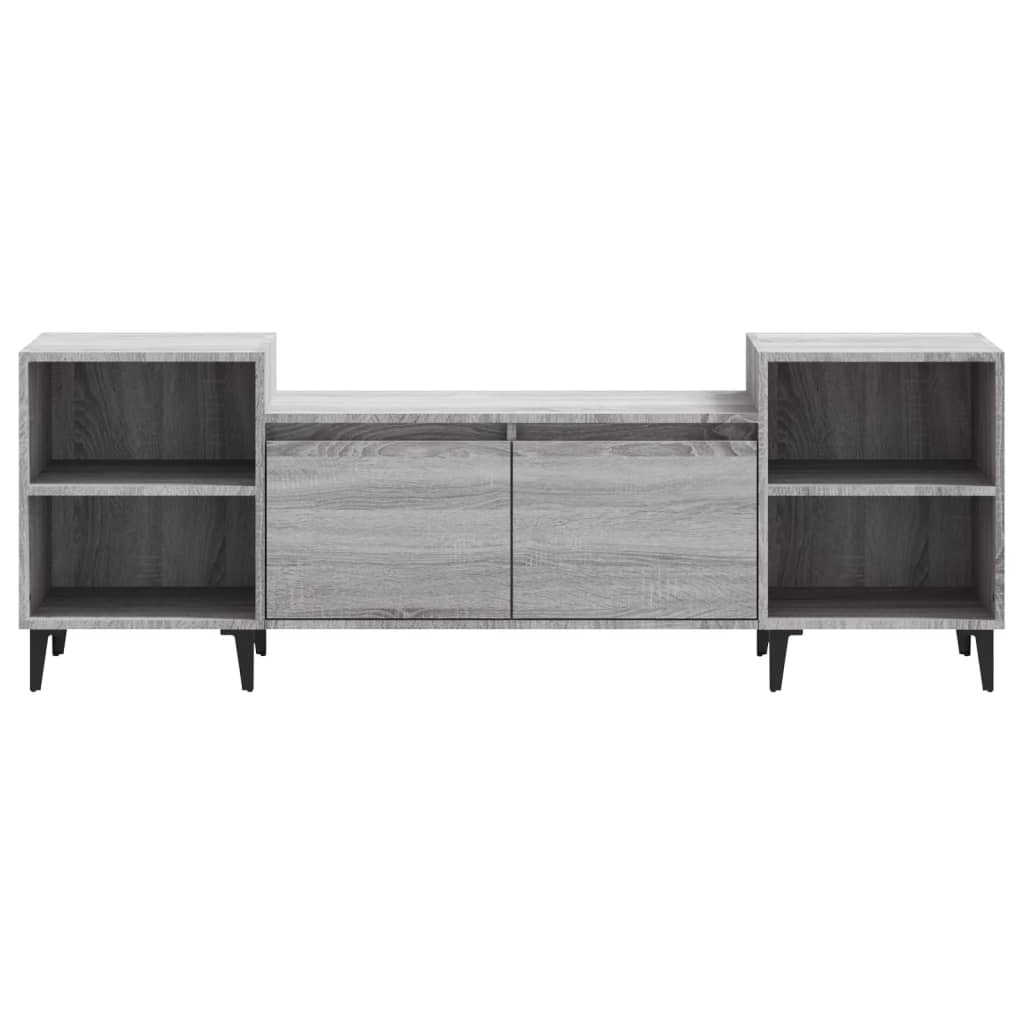 Tv-Meubel 60X35X55 Cm Bewerkt Hout Eikenkleurig Grijs sonoma