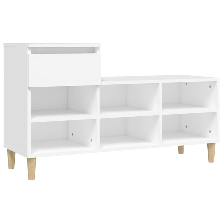 Schoenenkast 102X36X60 Cm Bewerkt Hout Wit