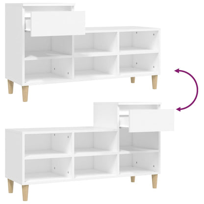 Schoenenkast 102X36X60 Cm Bewerkt Hout Wit