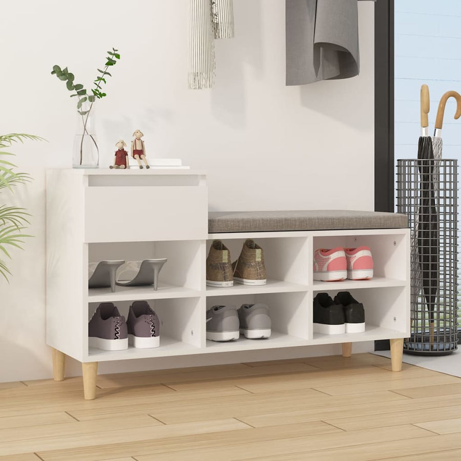 Schoenenkast 102X36X60 Cm Bewerkt Hout Wit