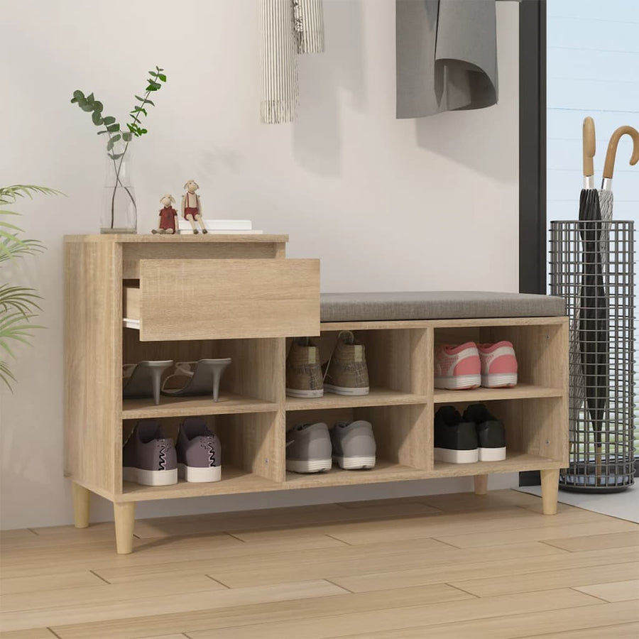 Schoenenkast 102X36X60 Cm Bewerkt Hout Sonoma Eikenkleurig