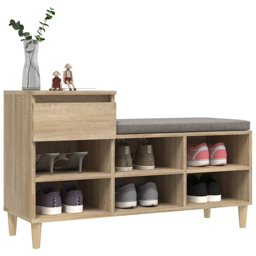 Schoenenkast 102X36X60 Cm Bewerkt Hout Sonoma Eikenkleurig