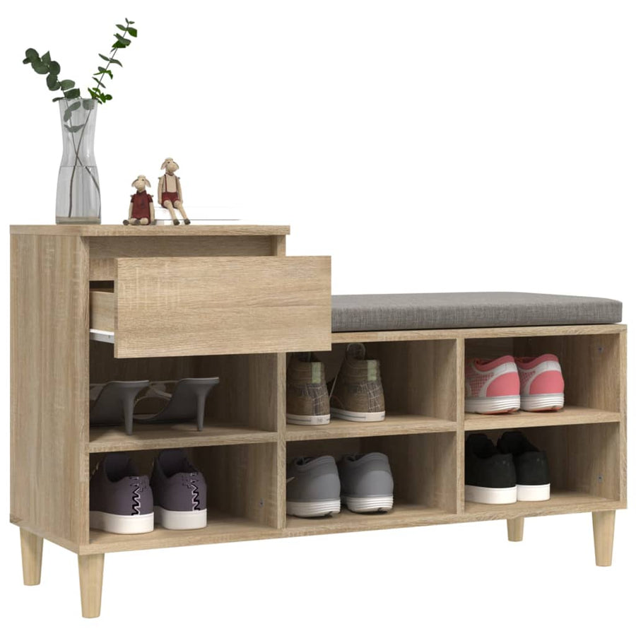 Schoenenkast 102X36X60 Cm Bewerkt Hout Sonoma Eikenkleurig
