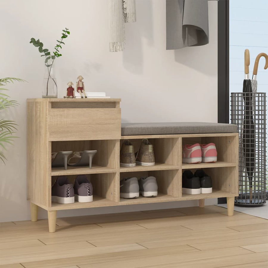 Schoenenkast 102X36X60 Cm Bewerkt Hout Sonoma Eikenkleurig