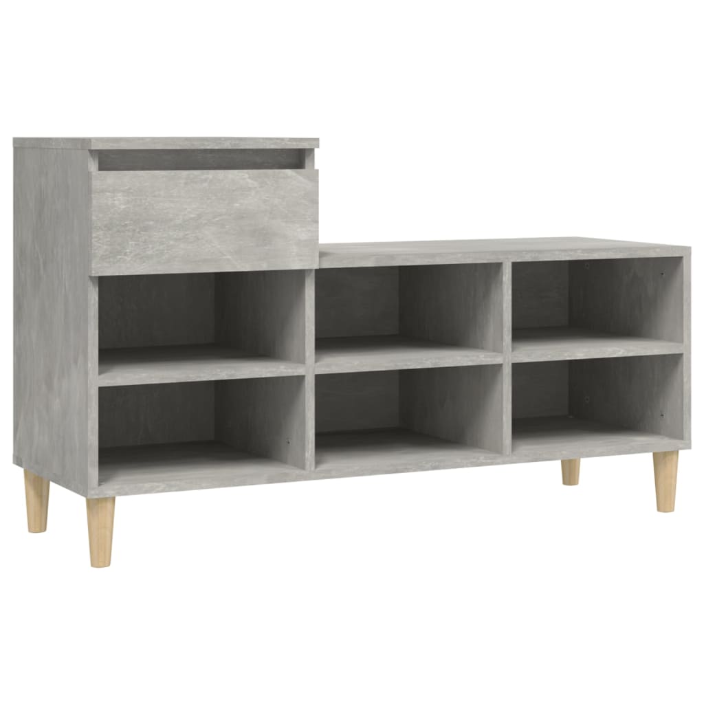 Schoenenkast 102X36X60 Cm Bewerkt Hout Betongrijs