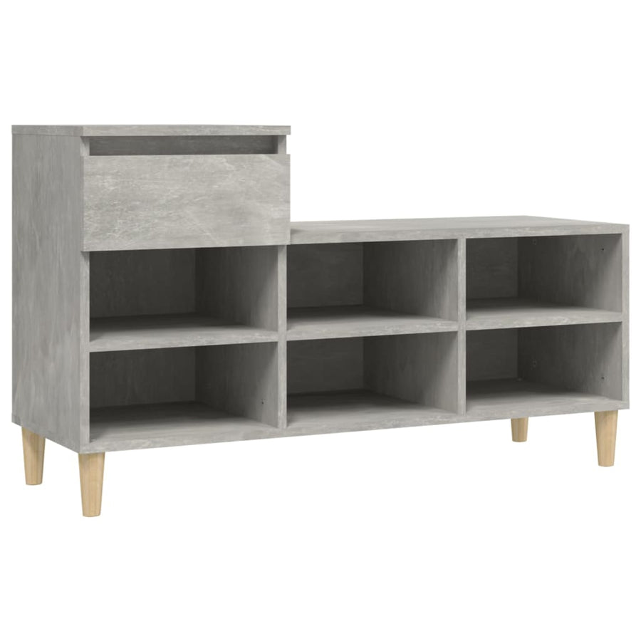 Schoenenkast 102X36X60 Cm Bewerkt Hout Betongrijs