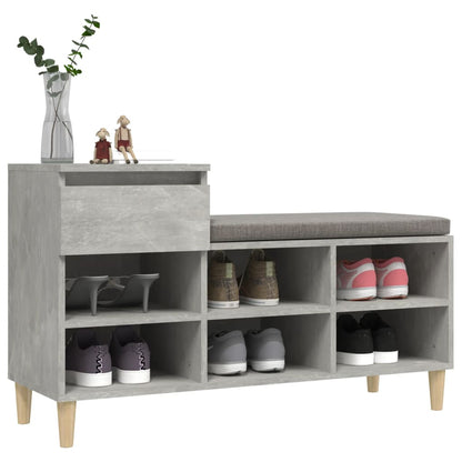 Schoenenkast 102X36X60 Cm Bewerkt Hout Betongrijs