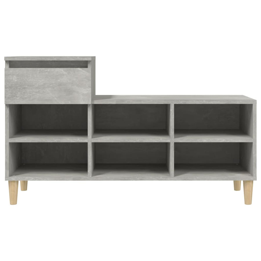 Schoenenkast 102X36X60 Cm Bewerkt Hout Betongrijs