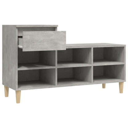 Schoenenkast 102X36X60 Cm Bewerkt Hout Betongrijs