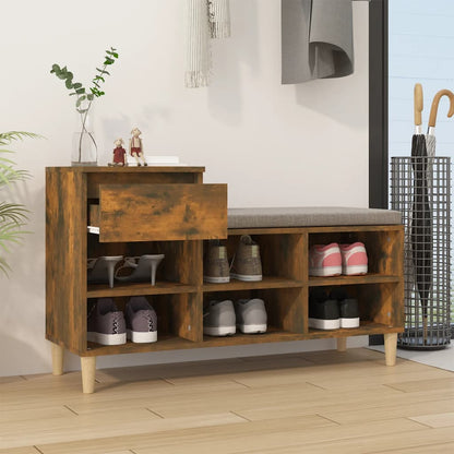 Schoenenkast 02X36X60 Cm Bewerkt Hout Kleurig Gerookt eiken