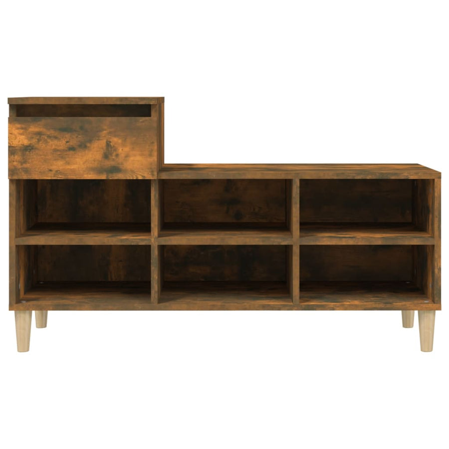 Schoenenkast 02X36X60 Cm Bewerkt Hout Kleurig Gerookt eiken