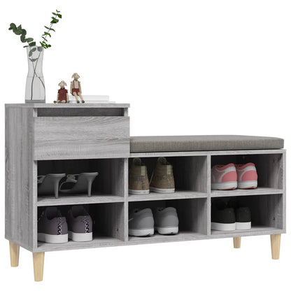 Schoenenkast 102X36X60 Cm Bewerkt Hout Sonoma Grijs Grijs sonoma