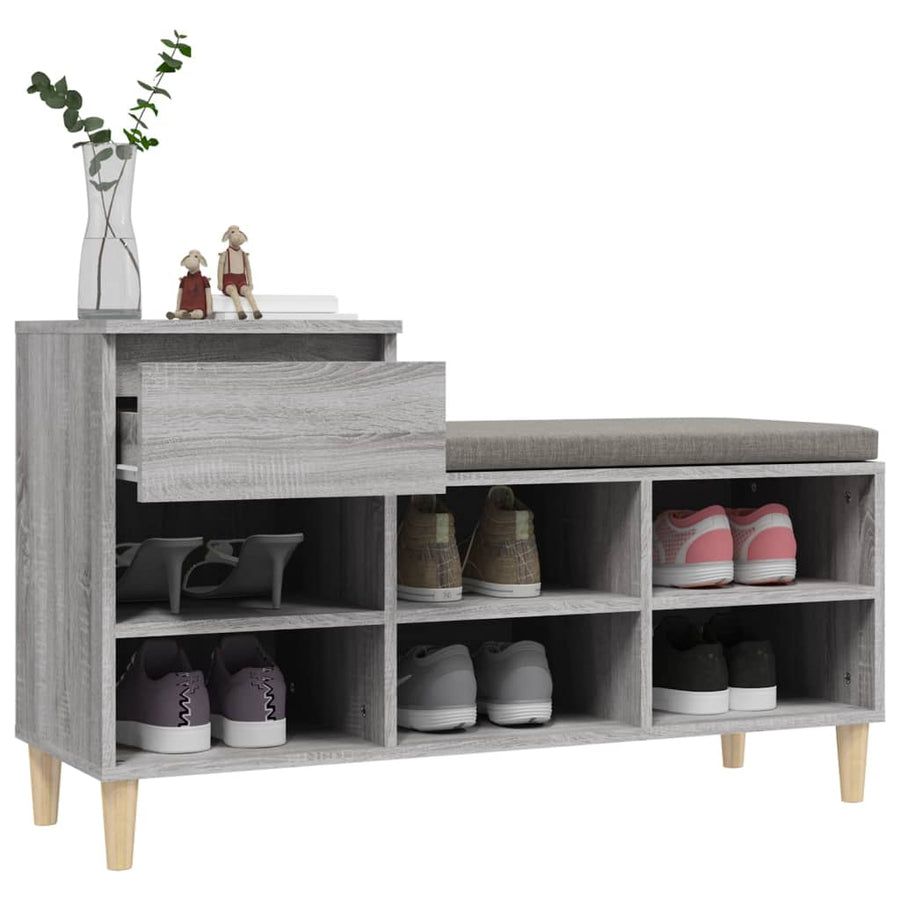 Schoenenkast 102X36X60 Cm Bewerkt Hout Sonoma Grijs Grijs sonoma