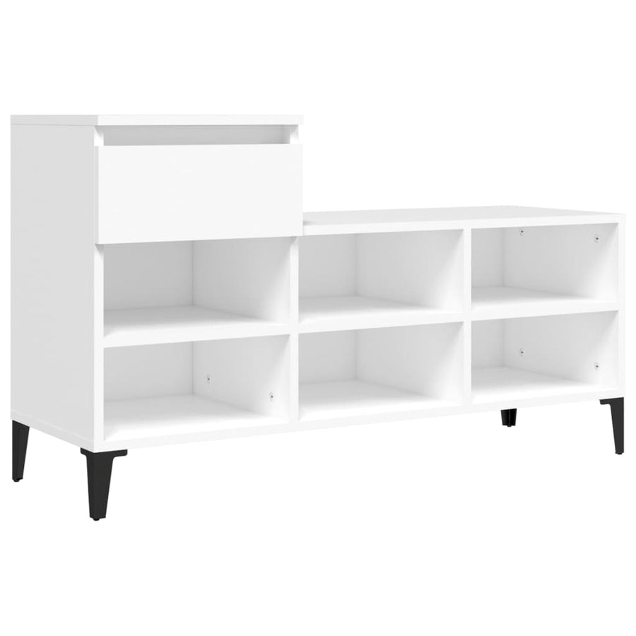 Schoenenkast 02X36X60 Cm Bewerkt Hout Wit