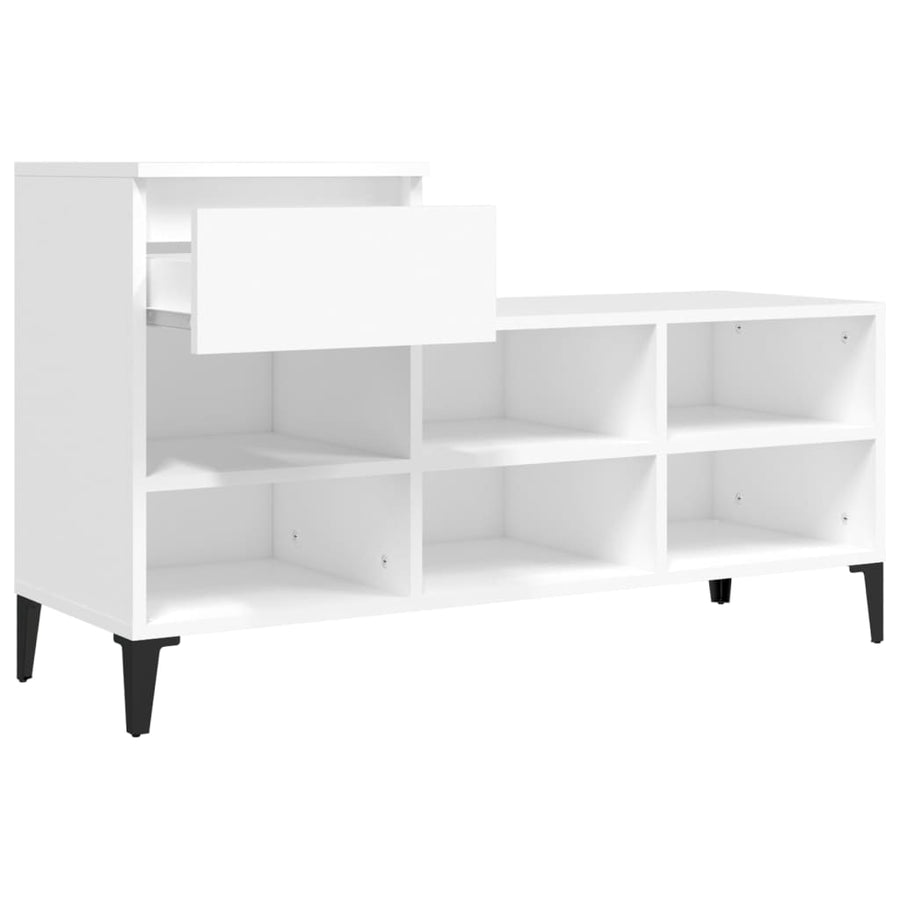Schoenenkast 02X36X60 Cm Bewerkt Hout Wit
