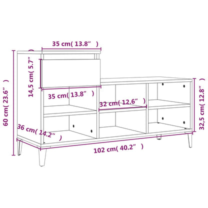 Schoenenkast 02X36X60 Cm Bewerkt Hout Wit